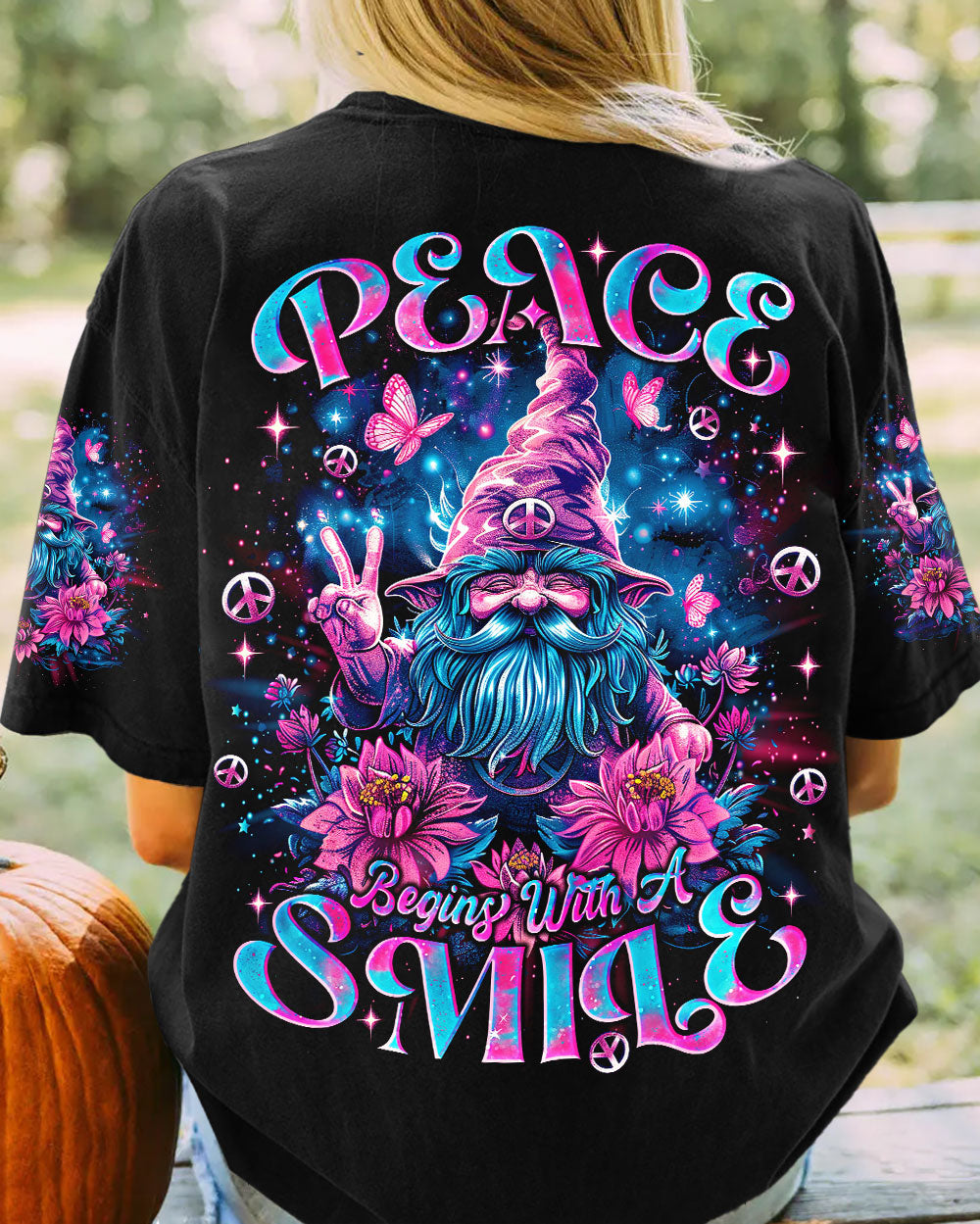 Hippie Art Zone - Peace Begins With A Smile Gnome For Hippie