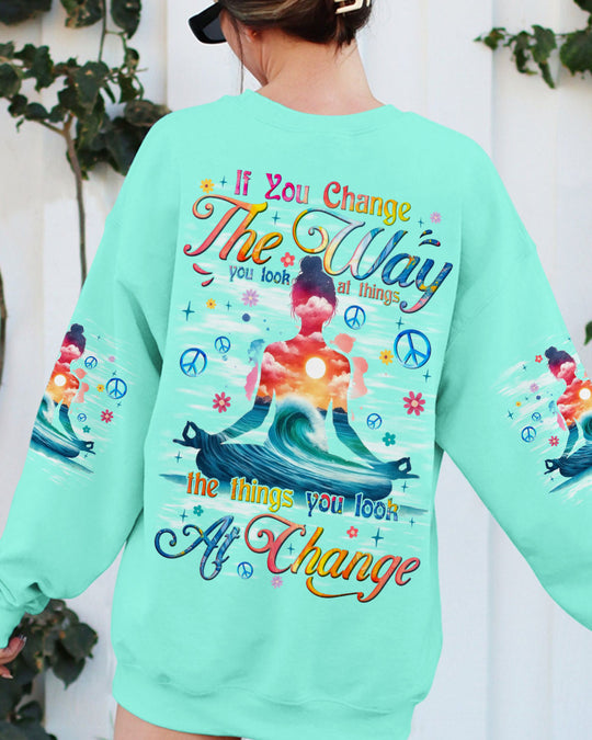 The Things You Look At Will Change Yoga Hoodie Sweatshirt For Boho Hippie