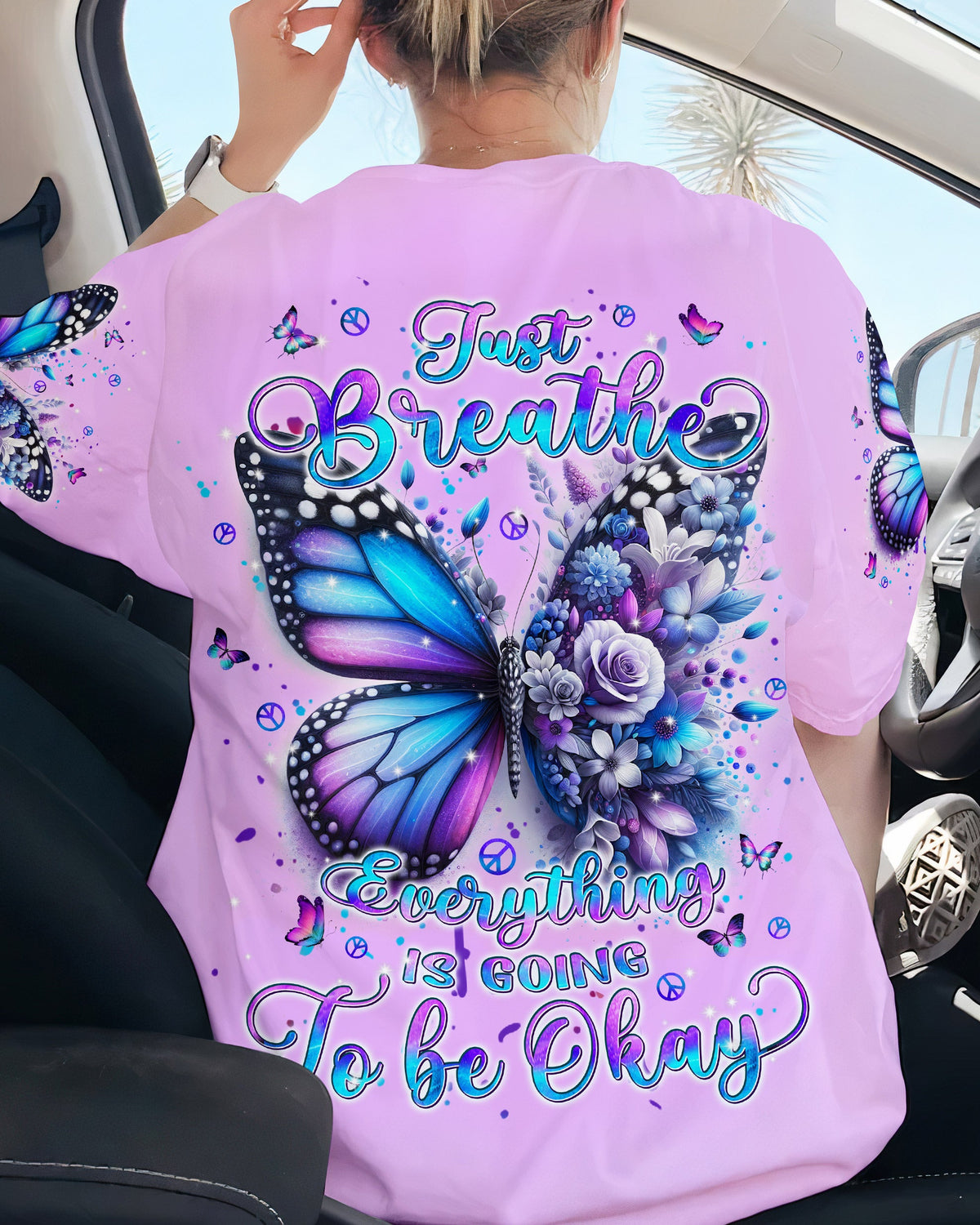 Hippie Art Zone - Just Breathe Butterfly Flower For Hippie