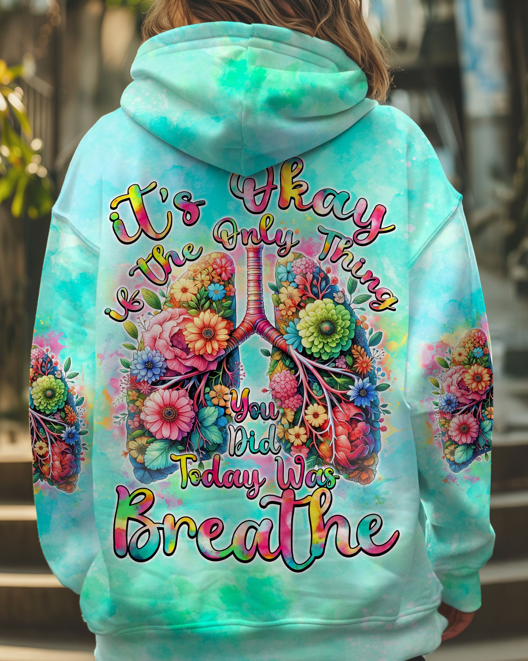 Today Was Breath Lung Flowers Hoodie Sweatshirt For Boho Hippie