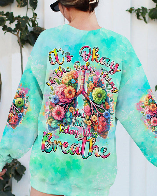Today Was Breath Lung Flowers Hoodie Sweatshirt For Boho Hippie
