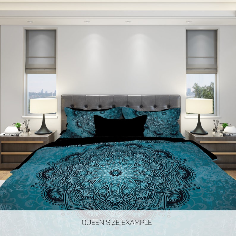 Hippie Art Zone - Teal Mandala Bedding Set For Hippies
