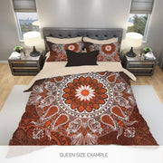 Hippie Art Zone - Vintage Brown Boho Bedding Set For Hippies