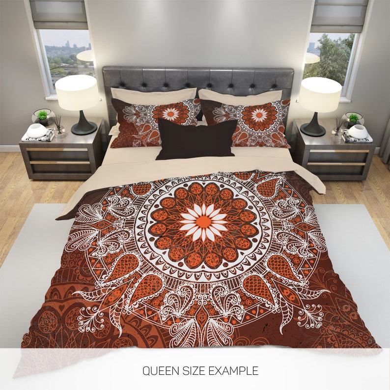 Hippie Art Zone - Vintage Brown Boho Bedding Set For Hippies