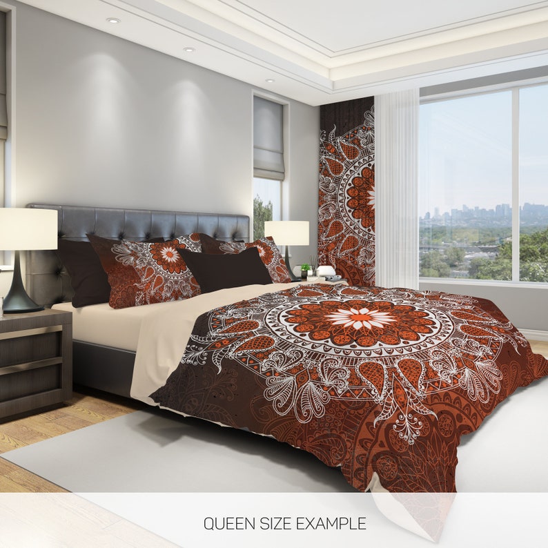 Hippie Art Zone - Vintage Brown Boho Bedding Set For Hippies