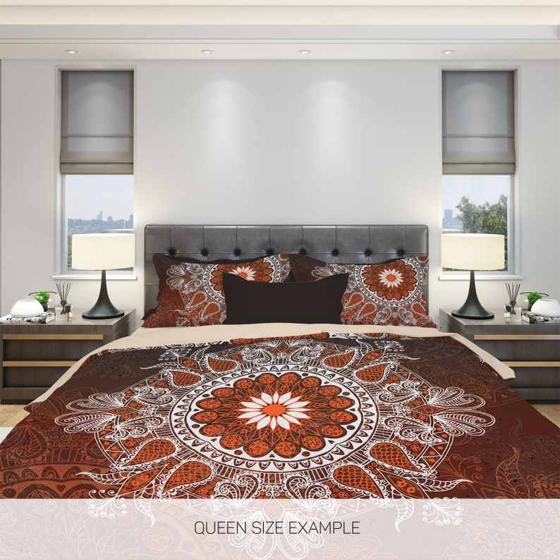 Hippie Art Zone - Vintage Brown Boho Bedding Set For Hippies