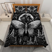 Vintage Butterfly and Moon Quilt Bedding Set For Hippie