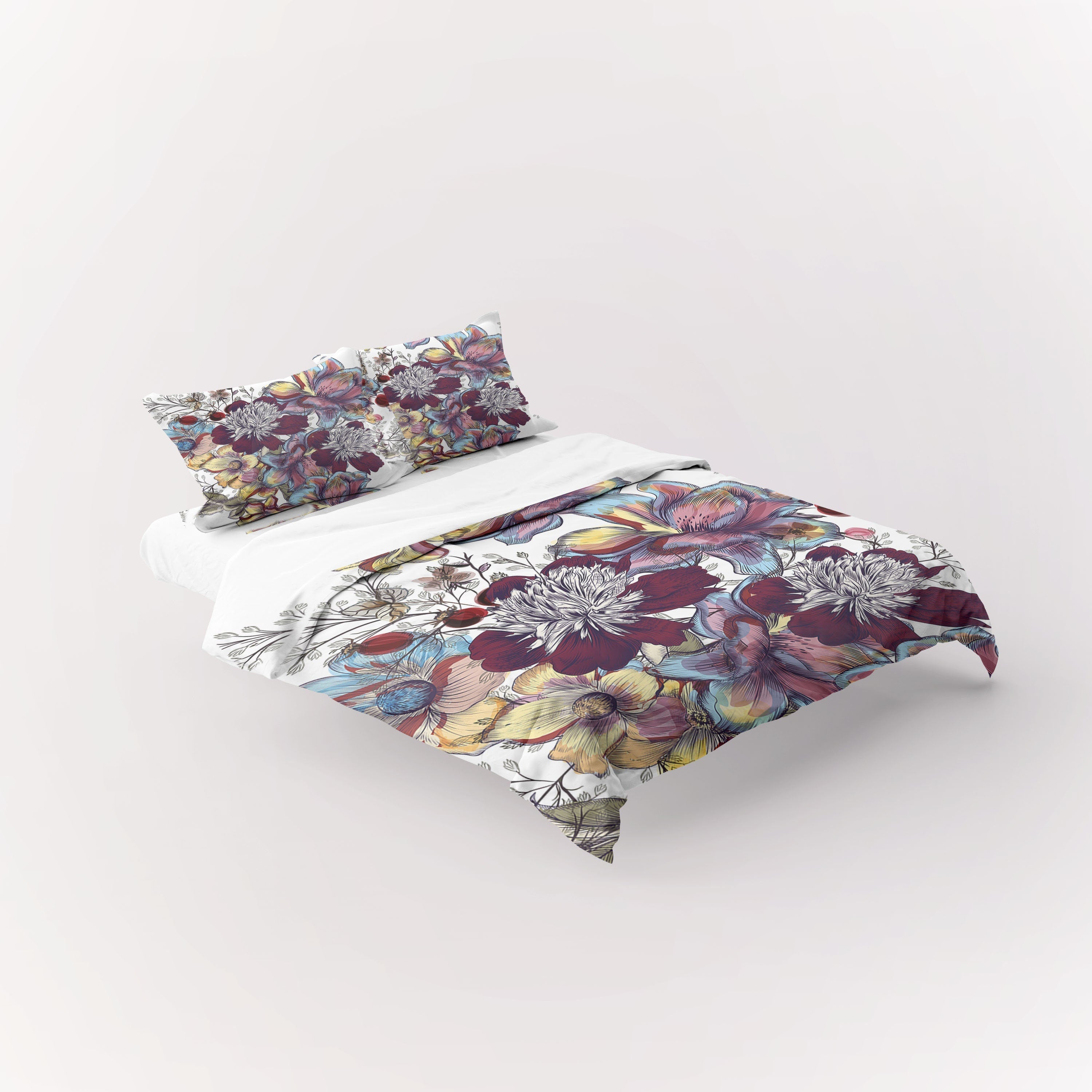 Vintage Flower Botanical 3 Pcs Beddings For Hippies