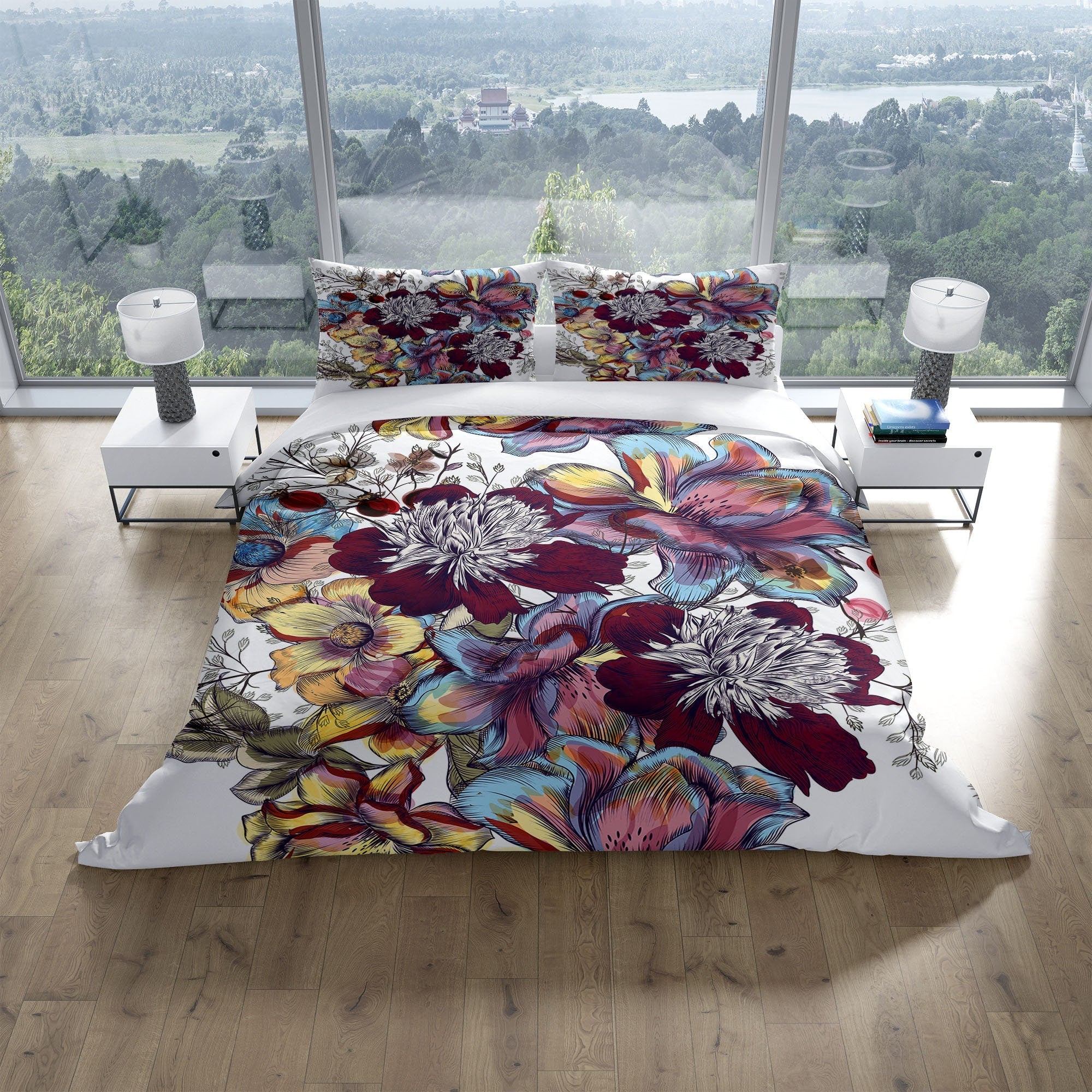 Vintage Flower Botanical 3 Pcs Beddings For Hippies