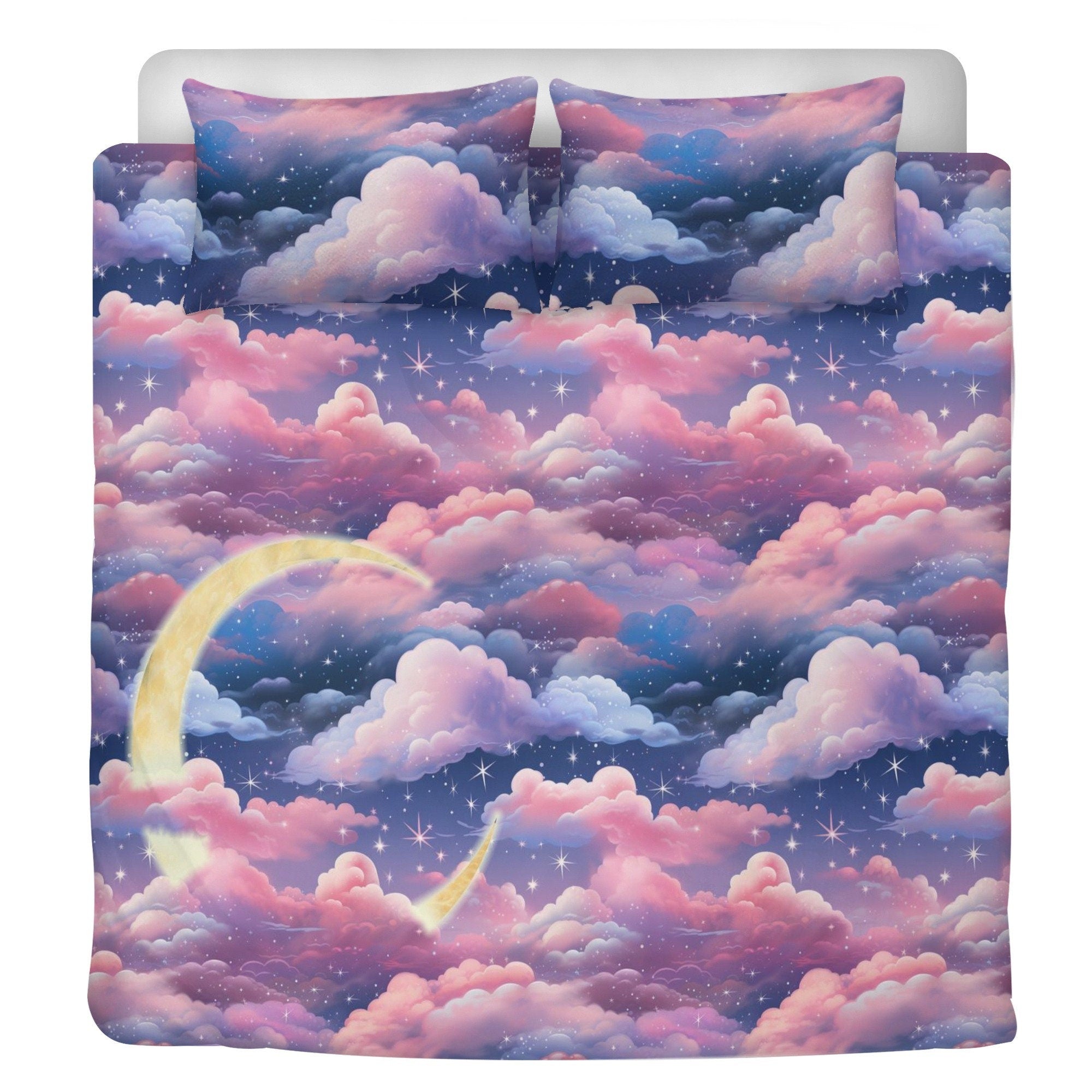 Whimsigoth Fantasy Pink Cloud 3 Pcs Beddings For Hippies