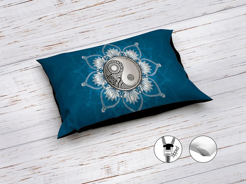 Hippie Art Zone - Yin Yang And Lotus Bedding Set For Hippies