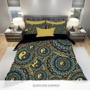 Hippie Art Zone - Yin Yang Mandala Bedding Set For Hippies