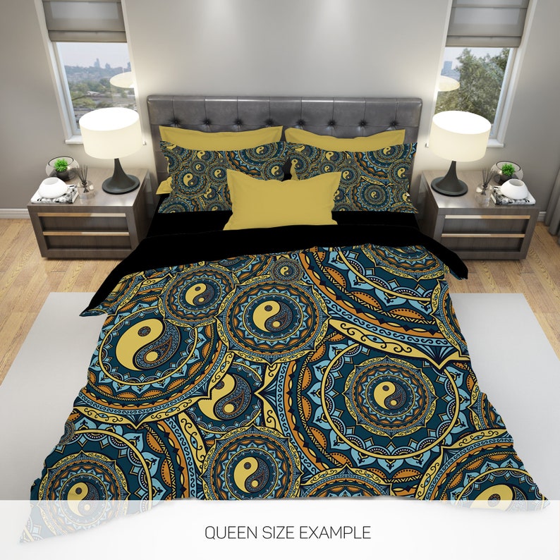 Hippie Art Zone - Yin Yang Mandala Bedding Set For Hippies