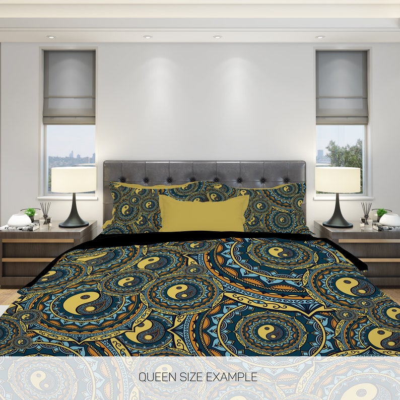 Hippie Art Zone - Yin Yang Mandala Bedding Set For Hippies