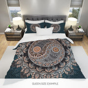 Hippie Art Zone - Ying Yang Bohemian Bedding Set For Hippies