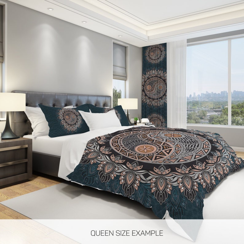 Hippie Art Zone - Ying Yang Bohemian Bedding Set For Hippies