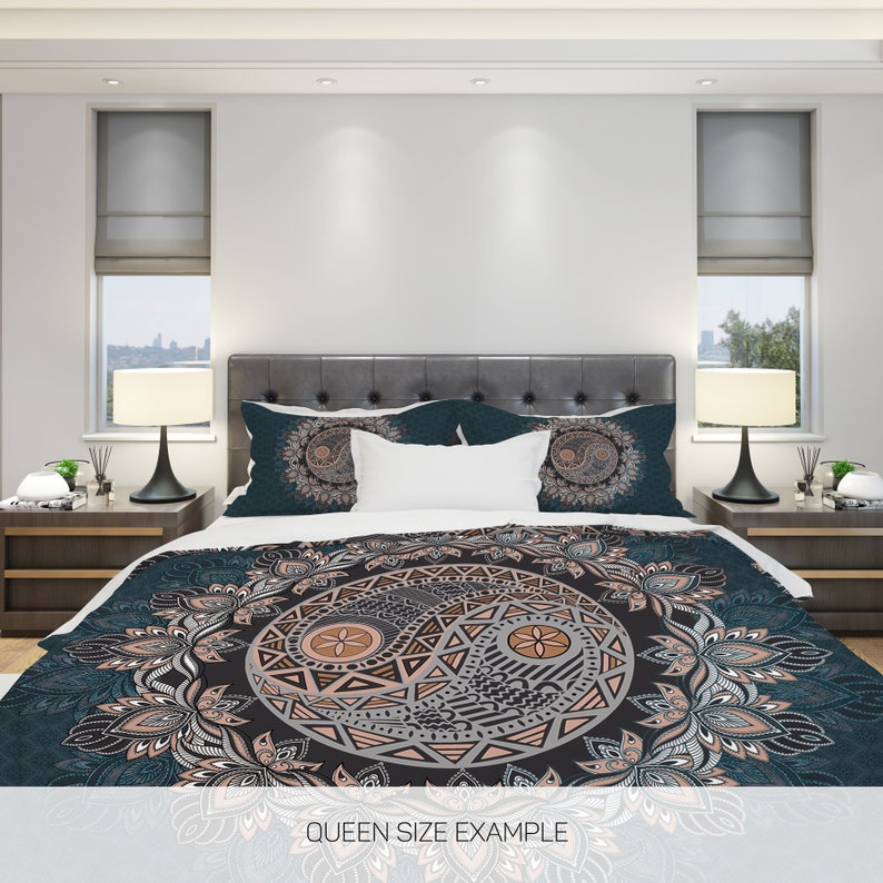 Hippie Art Zone - Ying Yang Bohemian Bedding Set For Hippies
