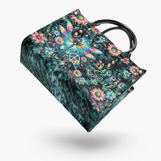 hippieartzone Bag - HIPPIE SOUL DRAGONFLY LEATHER HANDBAG