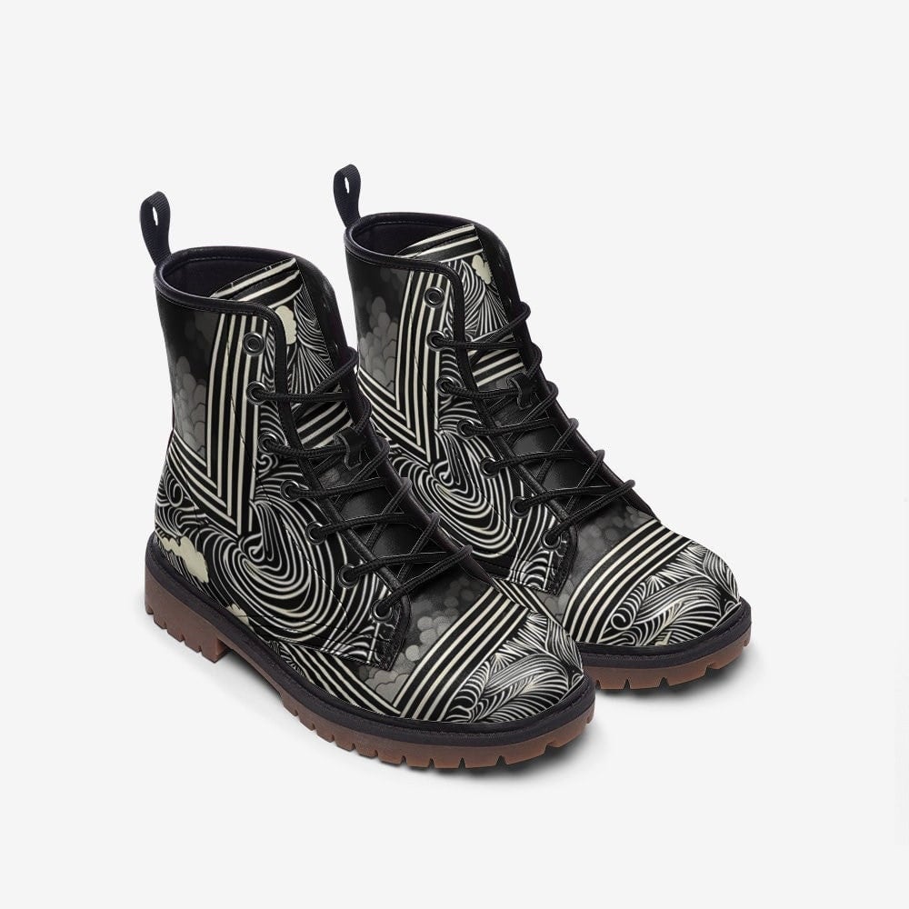 Hippie Art Zone - Activated Art Deco Vegan Leather Boots.