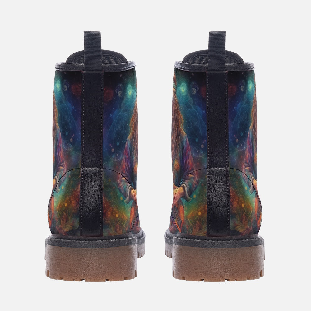 Hippie Art Zone - Hippie Guitarist Casual Leather Lightweight Boots For Hippies