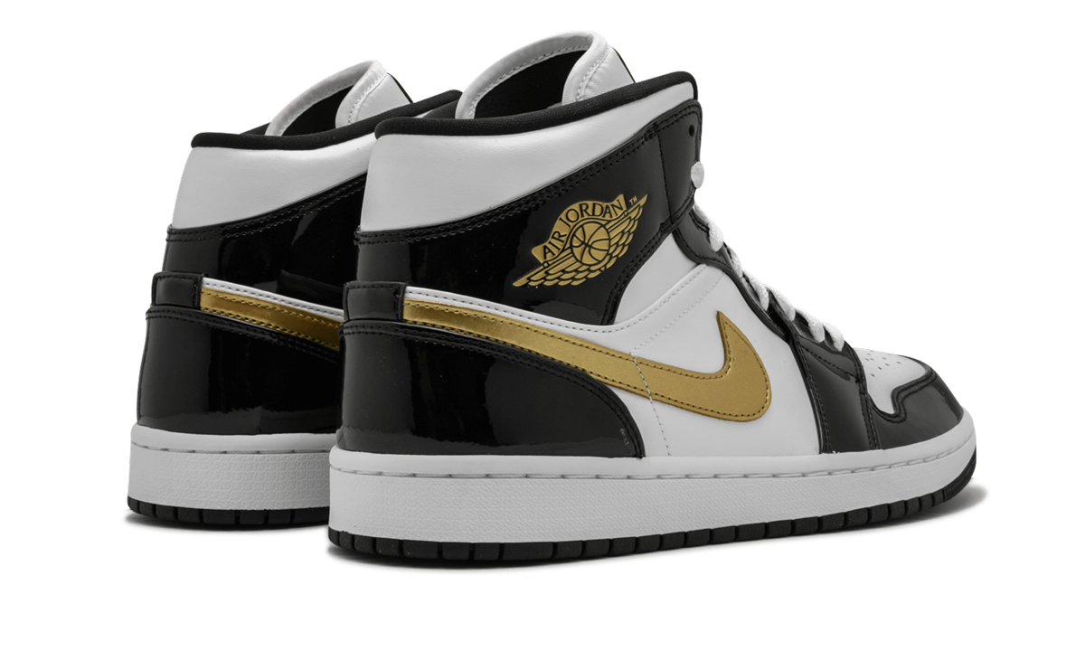 Air Jordan 1 Mid Se "black Gold Patent Leather" - 3