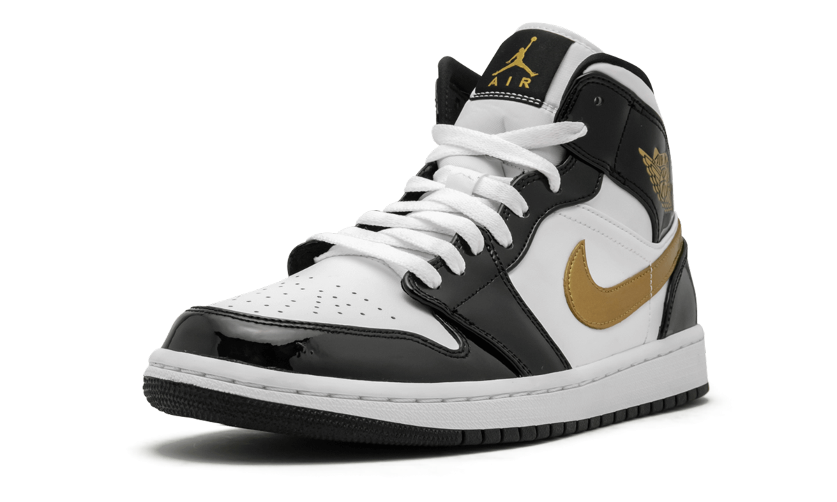 Air Jordan 1 Mid Se "black Gold Patent Leather" - 4