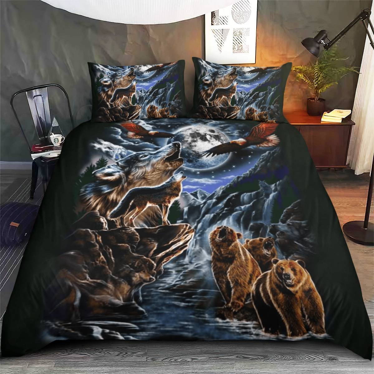 hippieartzone - Native American Animal Spirit Bedding Set