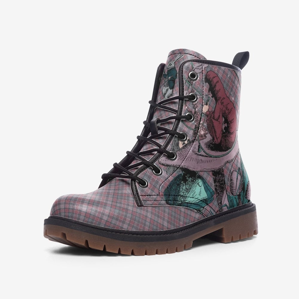 Hippie Art Zone - Alice In Wonderland Boots | Unisex Casual Vegan Leather Lightweight Boots