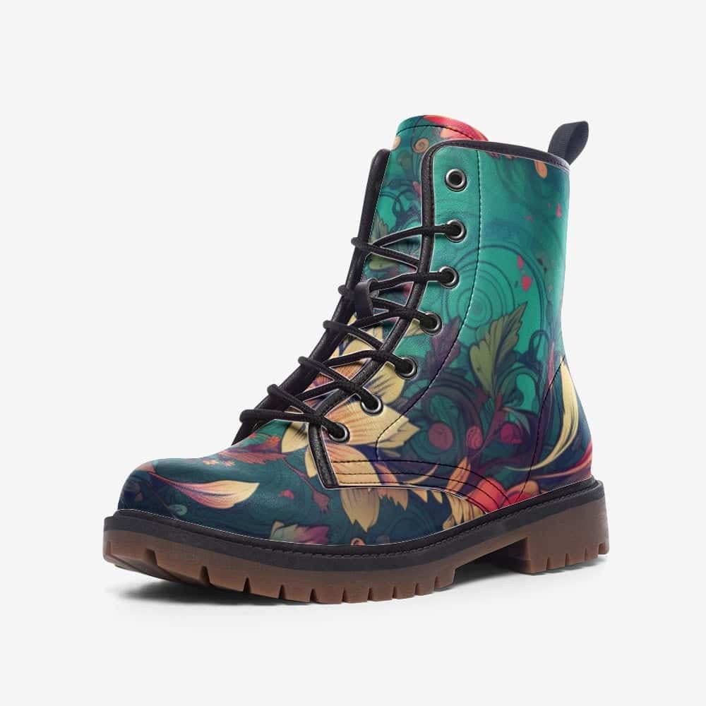 Hippie Art Zone - Boho Flowers Vegan Leather Boots