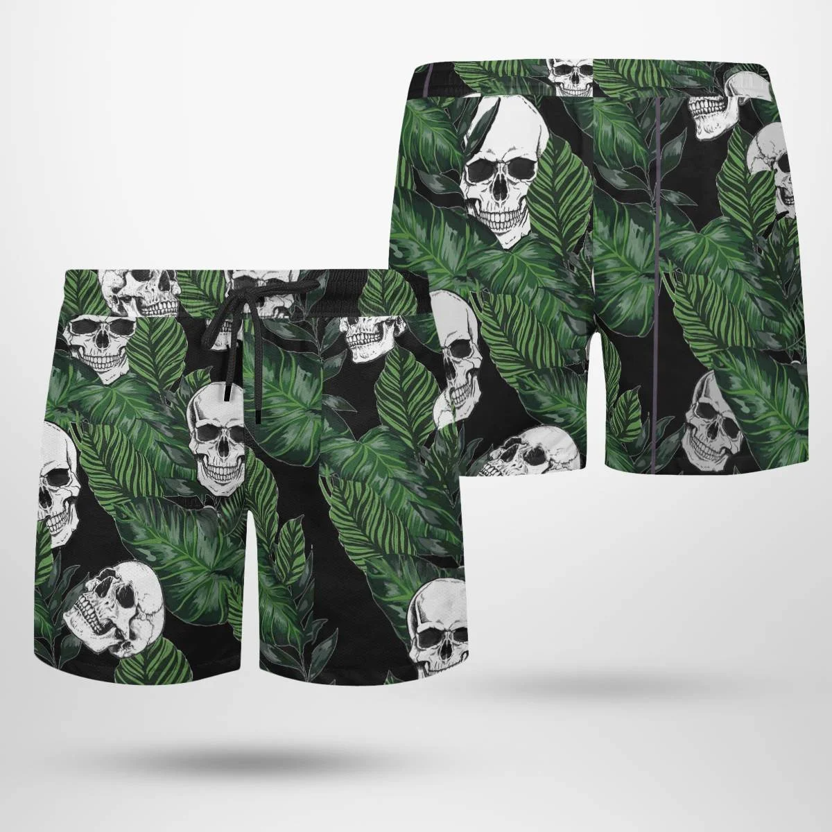 hippieartzone - GREEN SKULL TROPICAL HAWAII SHIRT.