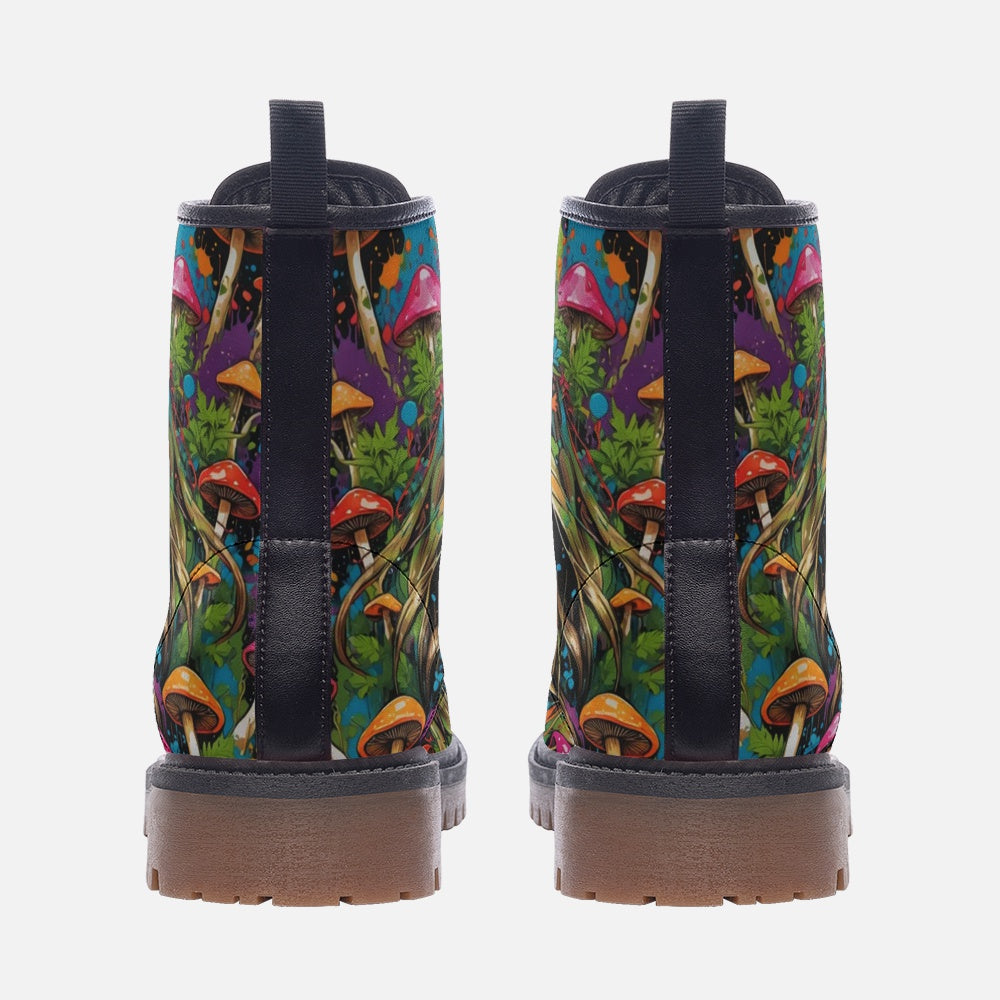 Hippie Art Zone - Nature Mother Art Casual Leather Lightweight Boots for Hippies