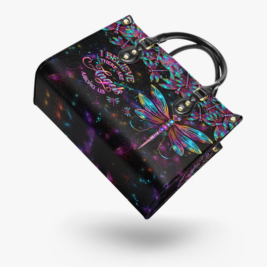 hippieartzone Bag -  I BELIEVE THERE ARE ANGELS AMONG US LEATHER HANDBAG
