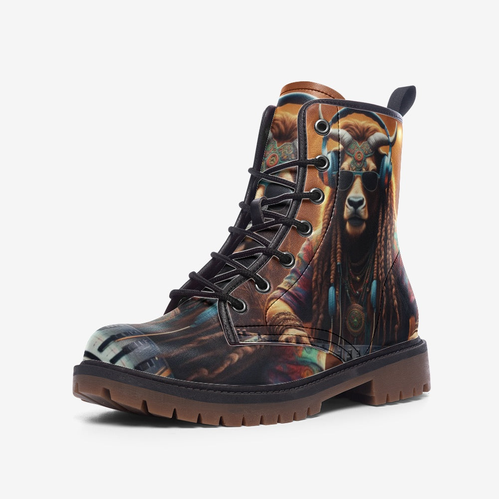 Hippie Art Zone - Rocking Antelope Casual Leather Lightweight Boots For Hippies