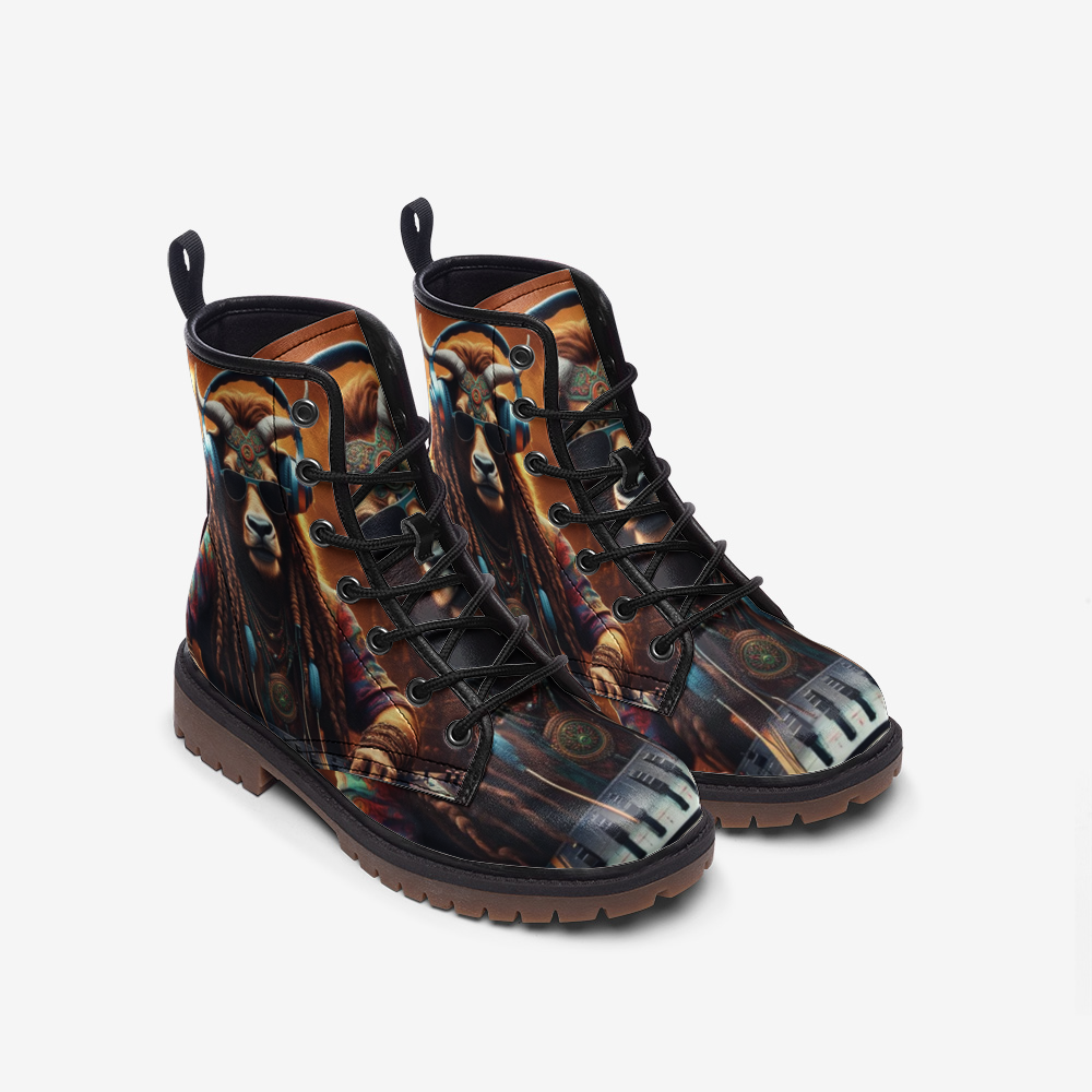 Hippie Art Zone - Rocking Antelope Casual Leather Lightweight Boots For Hippies