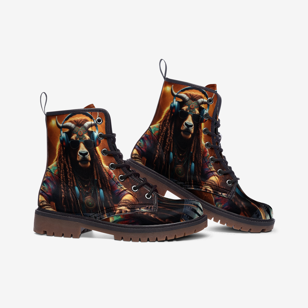 Hippie Art Zone - Rocking Antelope Casual Leather Lightweight Boots For Hippies