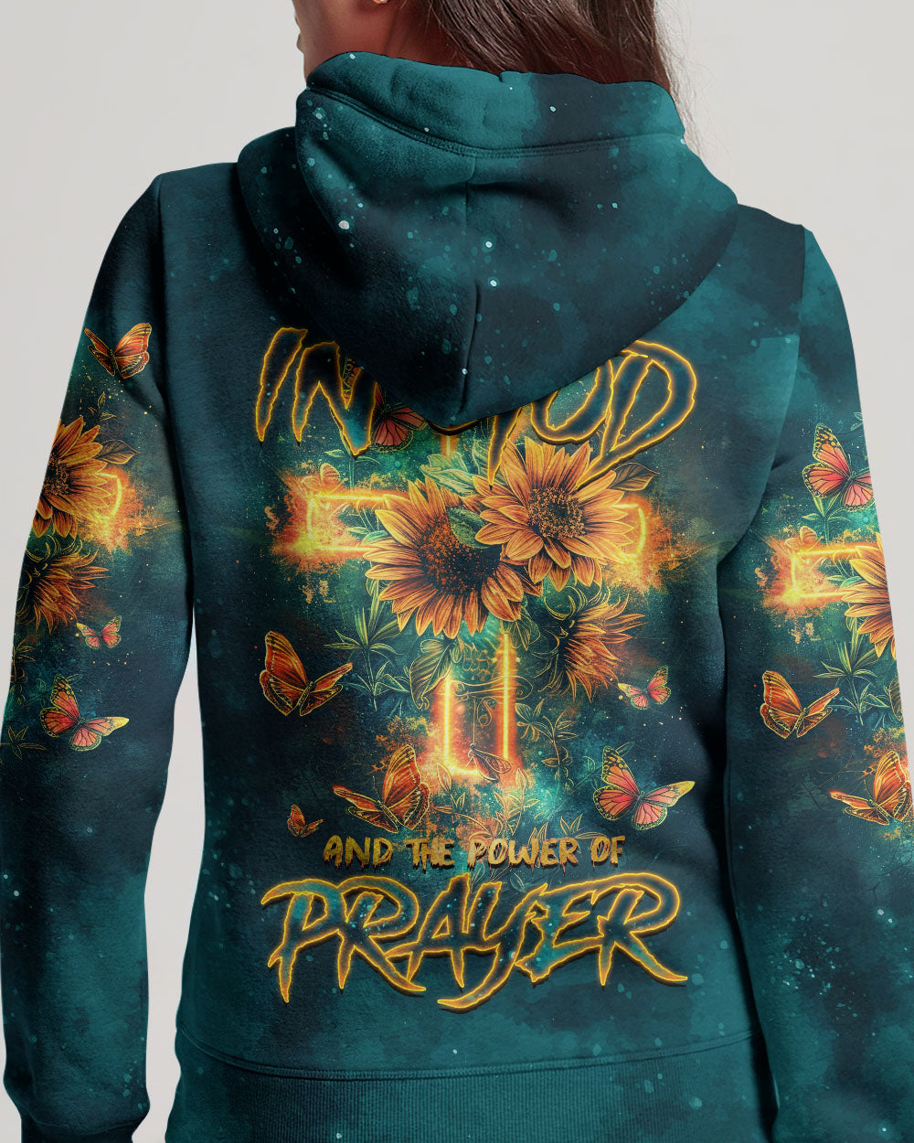 Hippie Art Zone - I Believe In God Cross Sunflower Women'S  Shirt. For Hippie