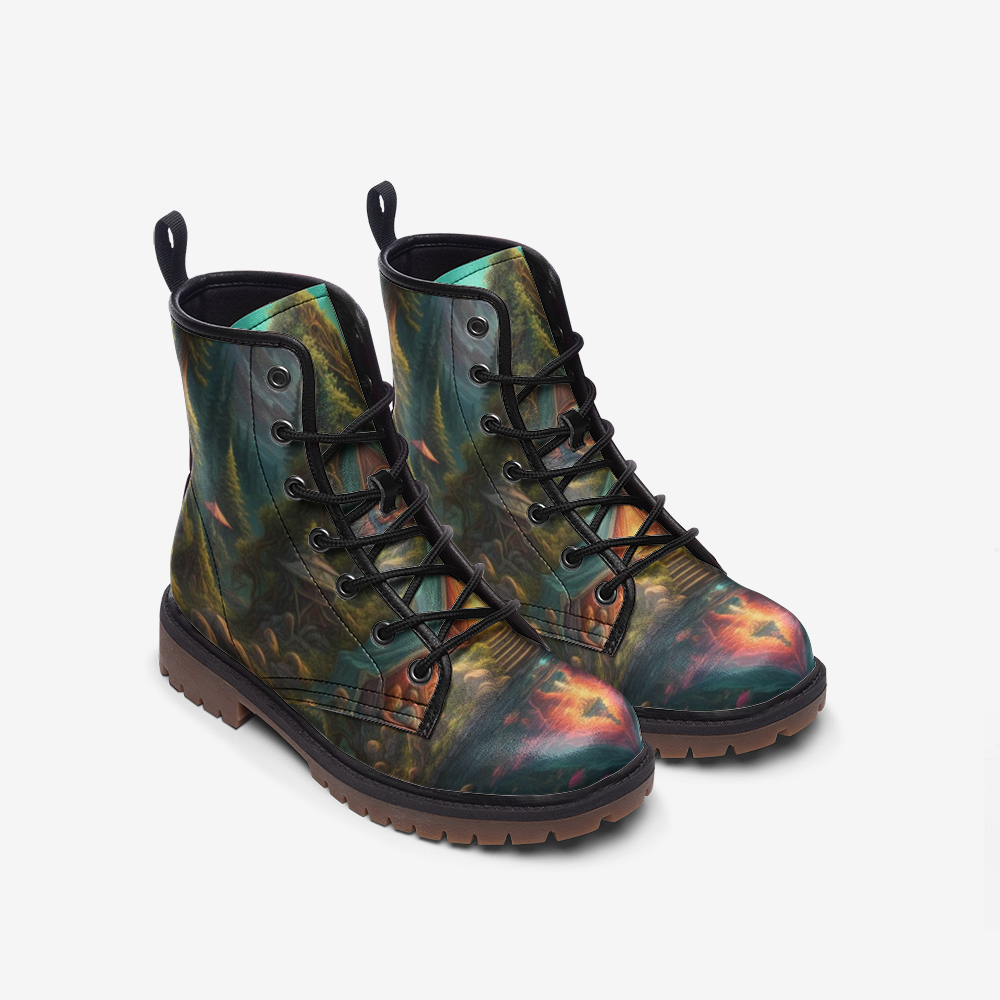 Hippie Art Zone - Stunning Mountain Landscape Casual Leather Lightweight Boots For Hippies