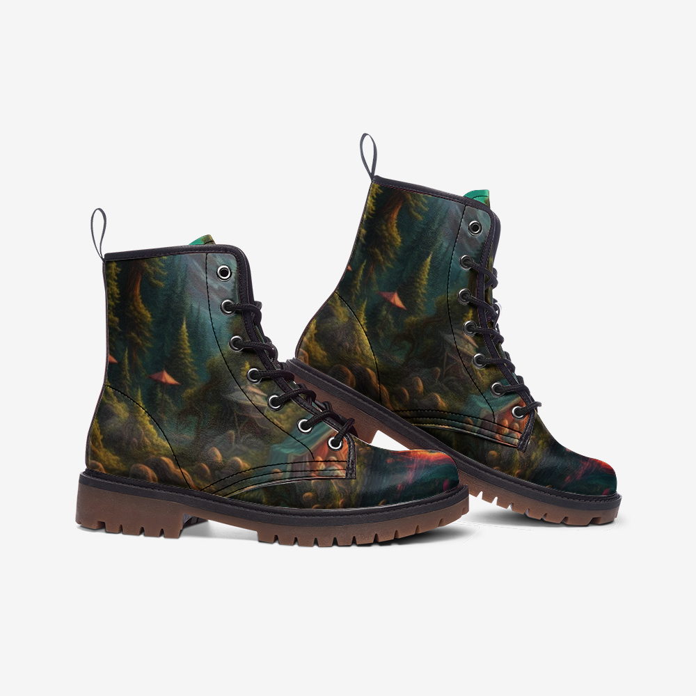 Hippie Art Zone - Stunning Mountain Landscape Casual Leather Lightweight Boots For Hippies