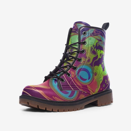 Hippie Art Zone - Psychedelic, Trippy Milky Way Casual Leather Lightweight Boots