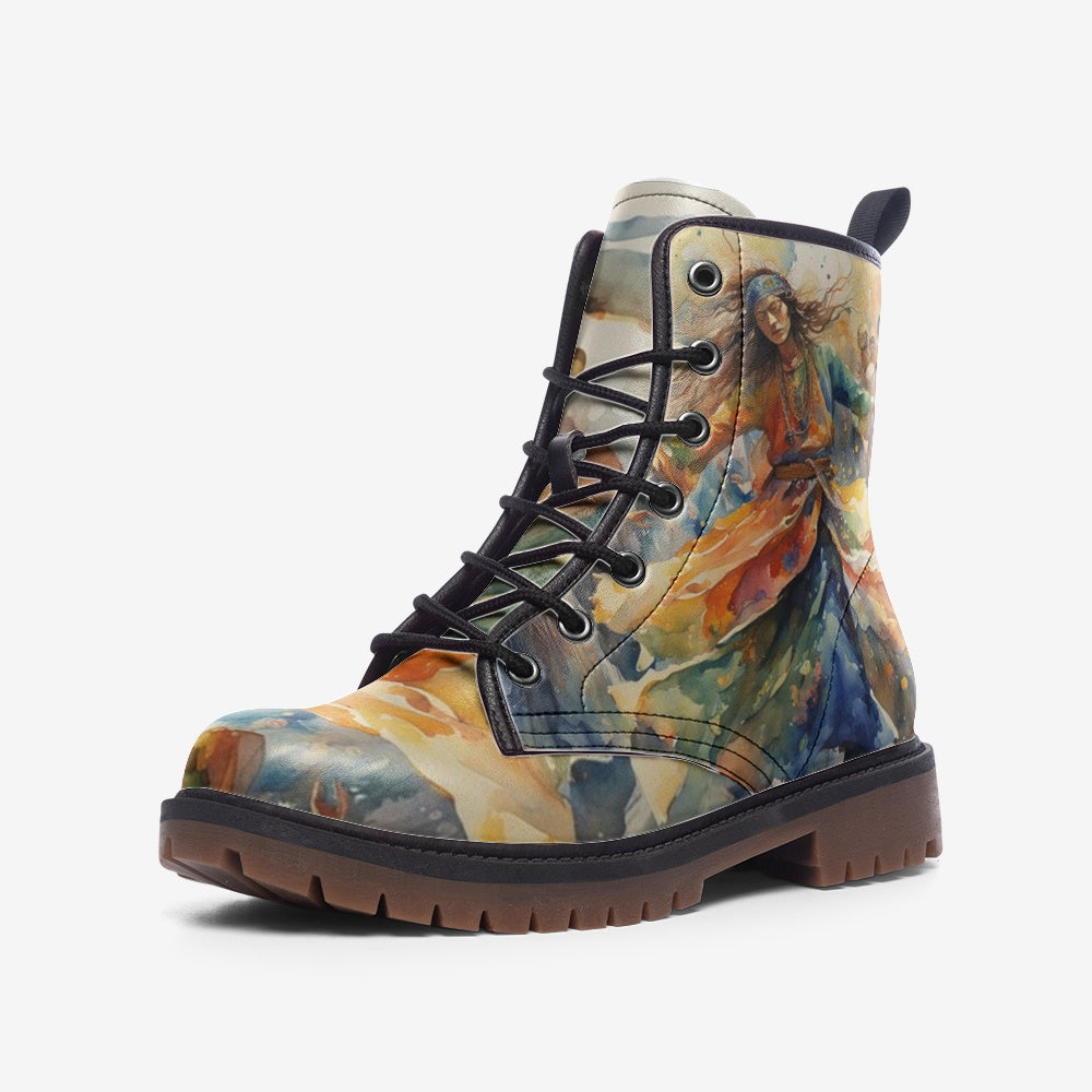 Hippie Art Zone - Dancing Spirit Leather Boots For Hippie