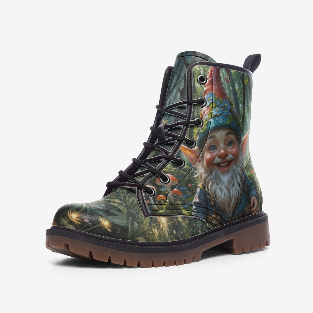 Hippie Art Zone - Forest Gnome Vegan Leather Boots, Whimsical Hippie Style