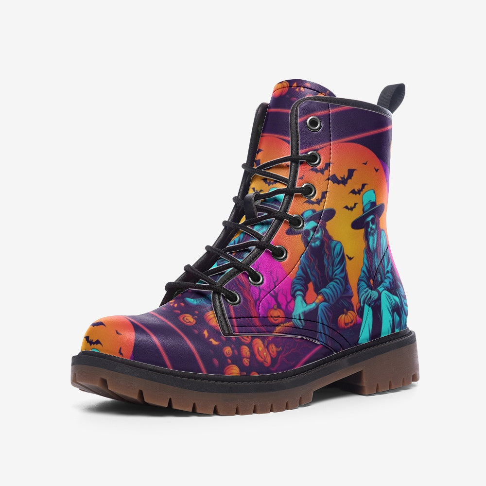 Hippie Art Zone - Hippy Soul Music Leather Boots For Halloween