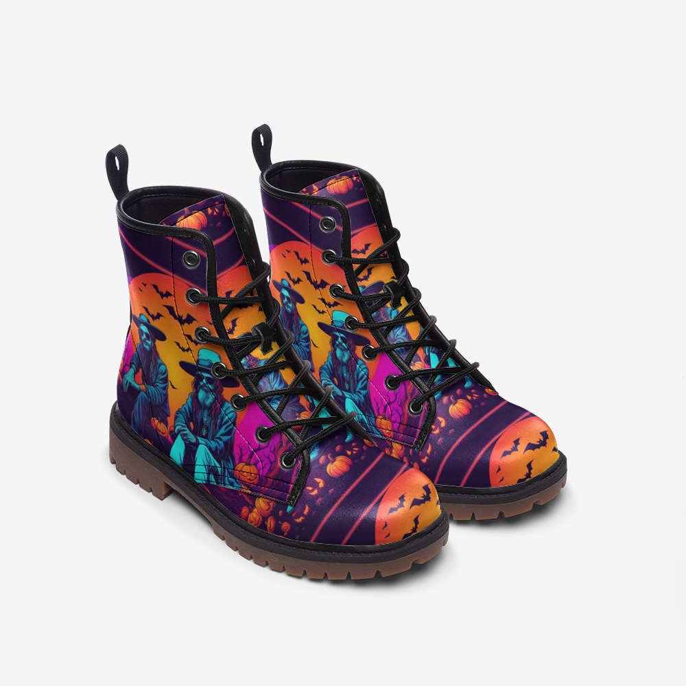 Hippie Art Zone - Hippy Soul Music Leather Boots For Halloween