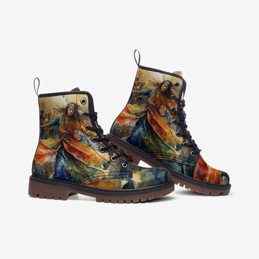 Hippie Art Zone - Dancing Spirit Leather Boots For Hippie