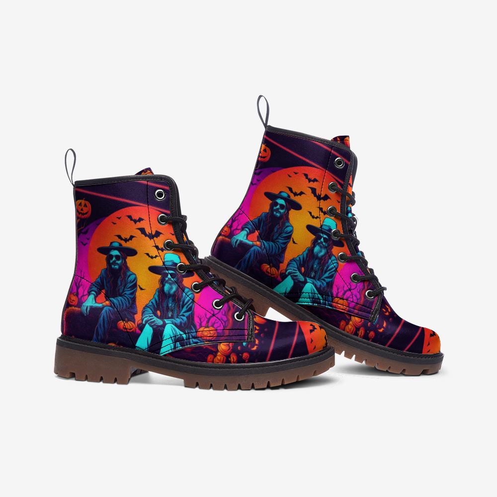 Hippie Art Zone - Hippy Soul Music Leather Boots For Halloween