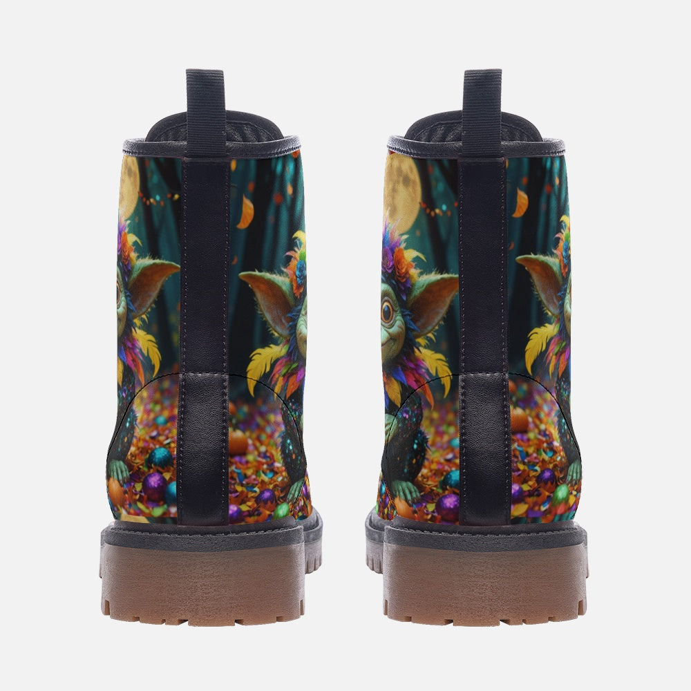 Hippie Art Zone - Colorful Forest Dwarf Leather Boots For Hippie Halloween