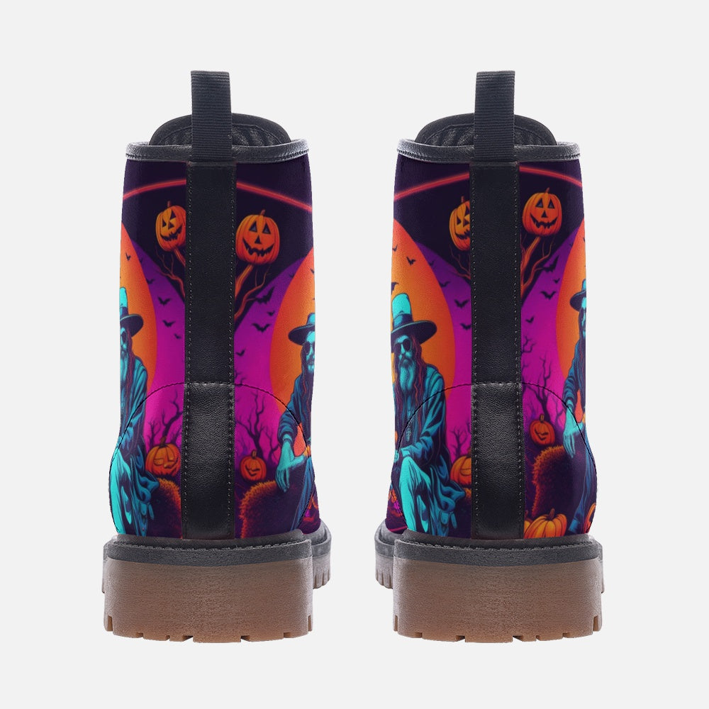 Hippie Art Zone - Hippy Soul Music Leather Boots For Halloween