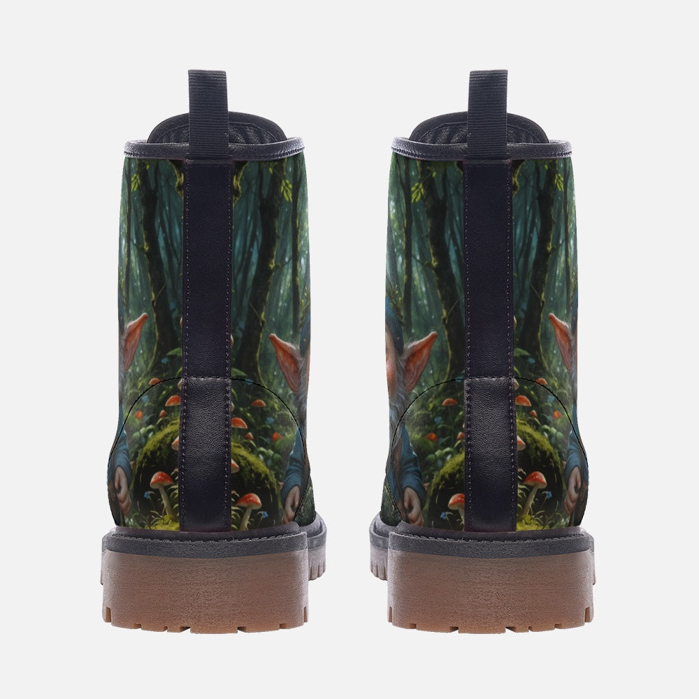 Hippie Art Zone - Forest Gnome Vegan Leather Boots, Whimsical Hippie Style