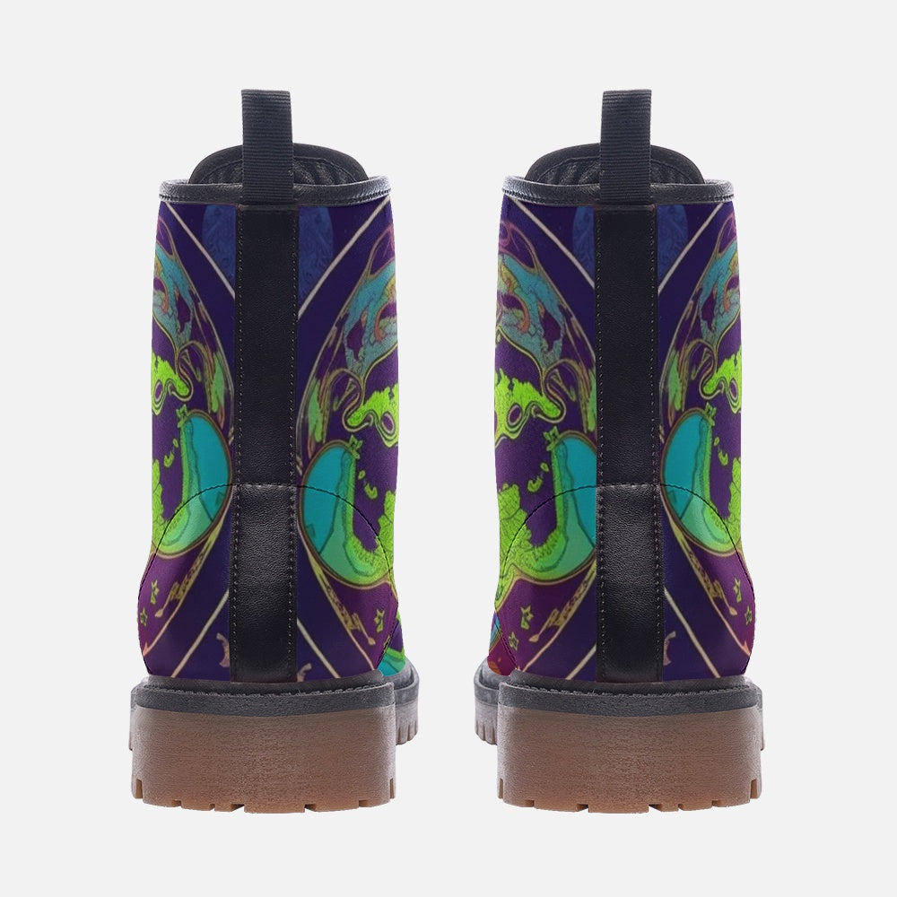 Hippie Art Zone - Psychedelic, Trippy Milky Way Casual Leather Lightweight Boots