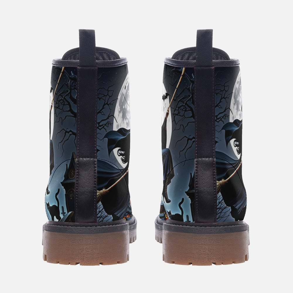 Hippie Art Zone - Dark Witch Leather Boots For Halloween